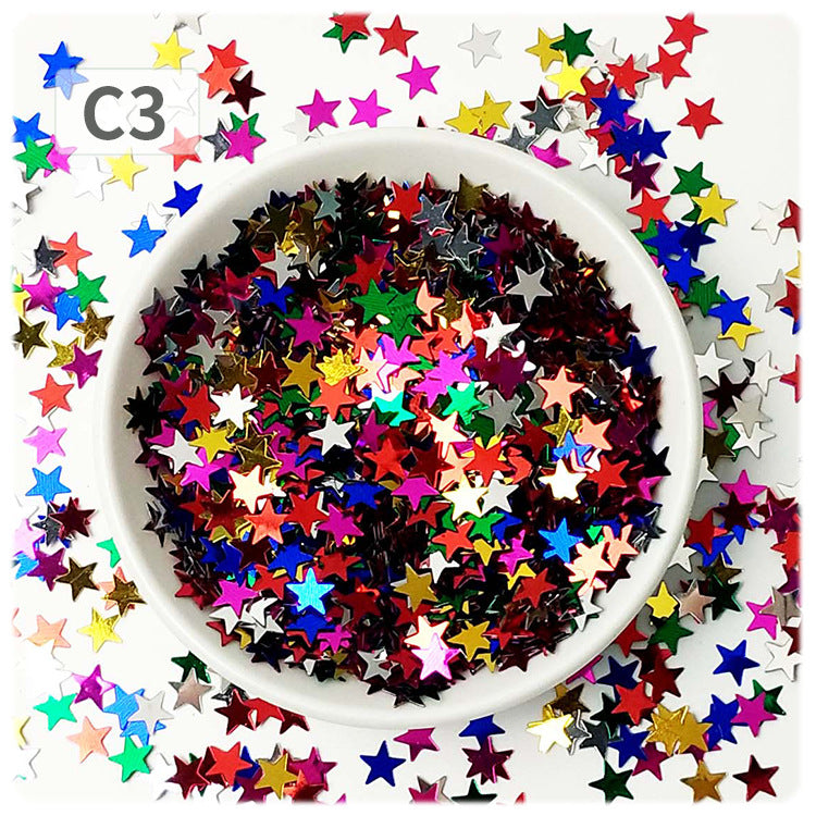 Wholesale DIY oil painting sequins starry sky scattering five-pointed star gold light flat non-porous sheet