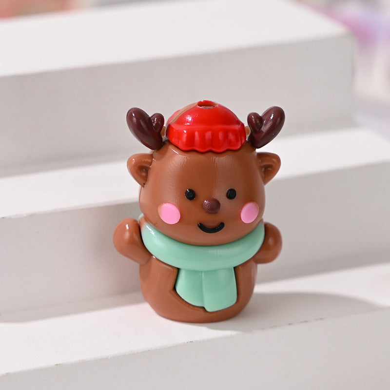 Wholesale 5pcs/pack  Christmas reindeer through-hole rubber beads  Acrylic Beads