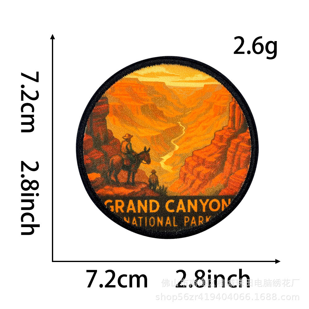 Wholesale Trendy Polyester Embroidered Patches Iron On Heat Transfer Applique For Outdoor Hiking Clothing DIY Accessory