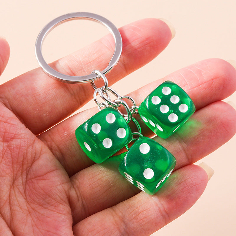 Wholesale Resin Geometry Square Dice Keychain