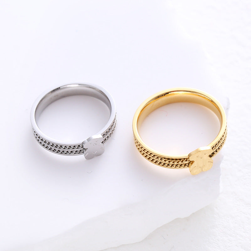 Wholesale Stainless Steel Bear Chain Ring
