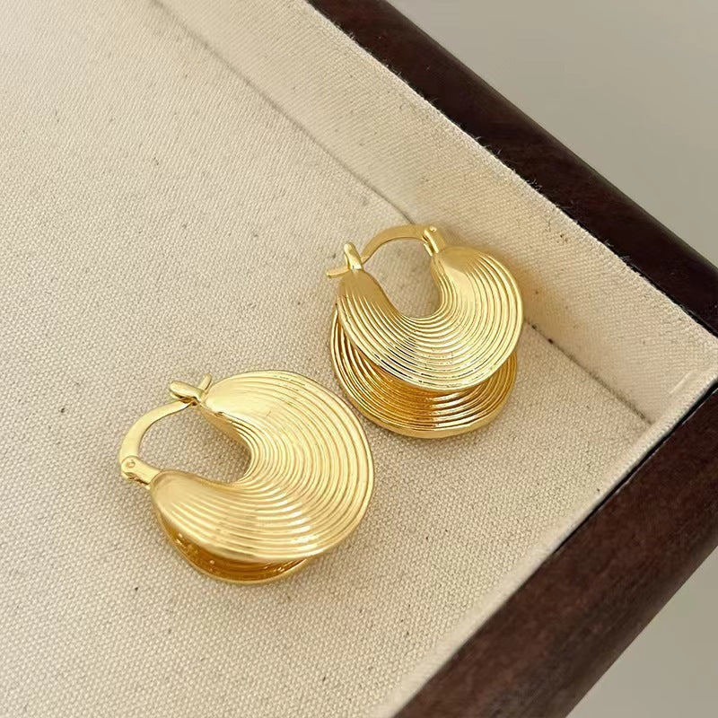 Wholesale Geometric Round Zircon Earrings For Women Stylish Electroplated Ear Studs For Party And Everyday Wear Gift
