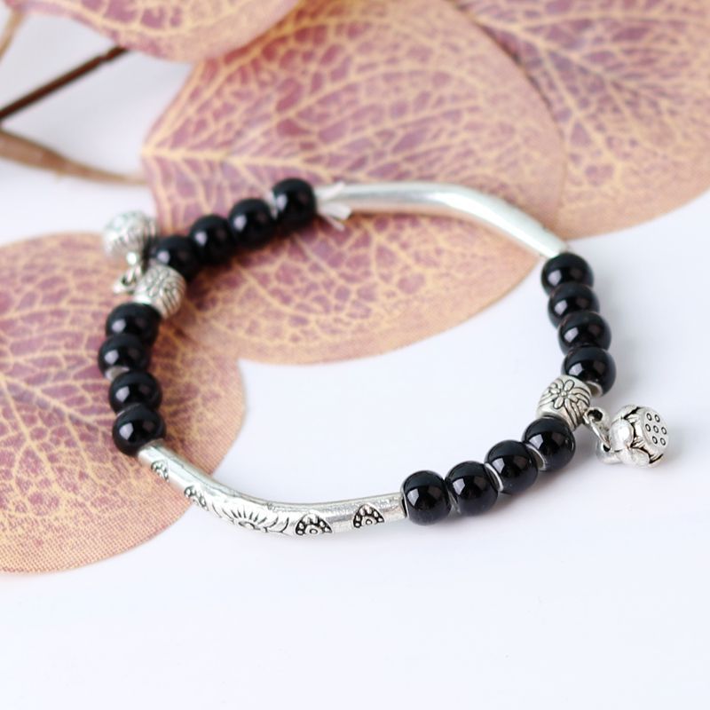 Pulsera de tubería de curva de bricolaje con cuentas de cerámica al por mayor