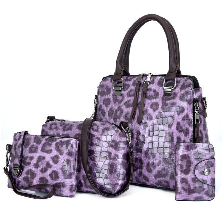 Wholesale PU Leopard Shoulder Bag Set