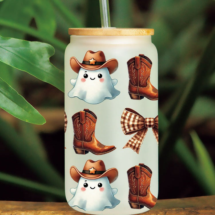 Wholesale Pumpkin Ghost Halloween 16oz Cup UV DTF Wraps