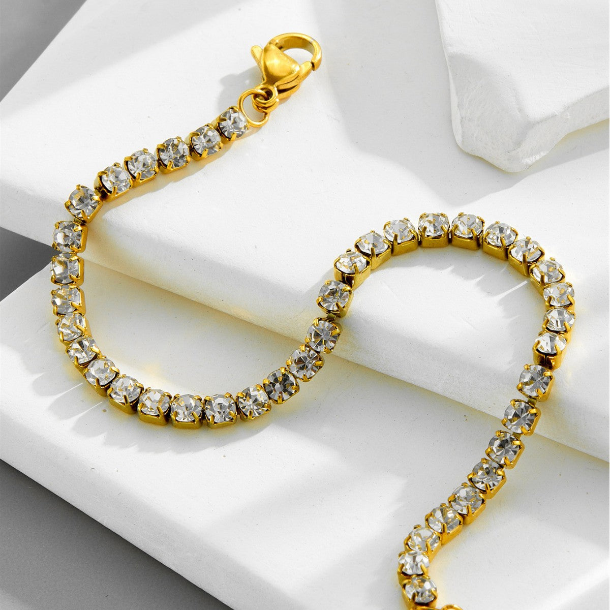 Wholesale multi-row full diamond Titanium Steel Bracelets