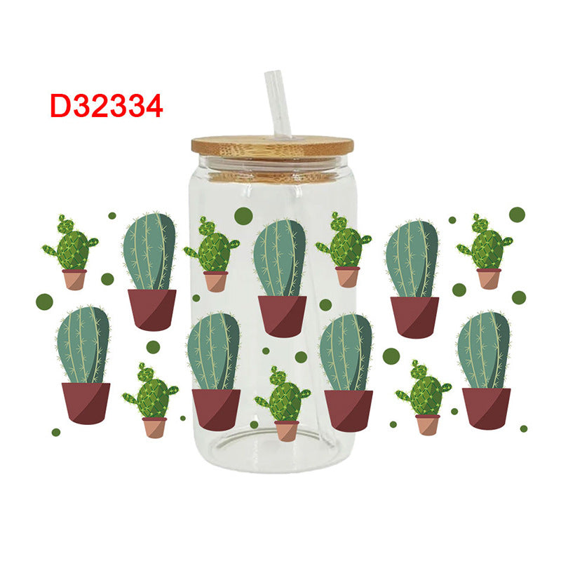 Wholesale Uv Transfer Sticker Glass Cup 16oz Cup UV DTF Wraps