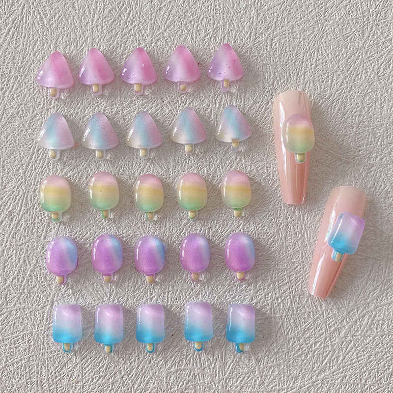 Wholesale 10PCS/Pack Gradient Ice Cream Resin Nail Stickers
