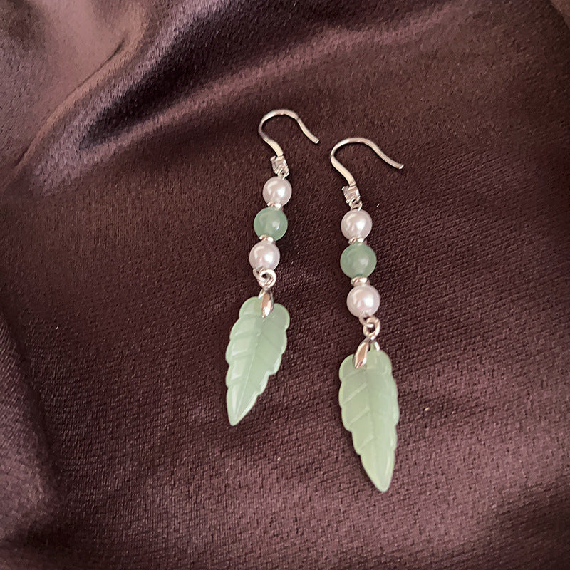 Wholesale New Chinese Style Lotus Fan Butterfly Pearl Tassel Temperament Fashion Niche High-end Earrings