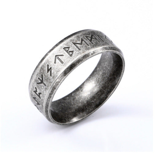 Wholesale Retro Totem Men's Personalized Rune Alloy Ring