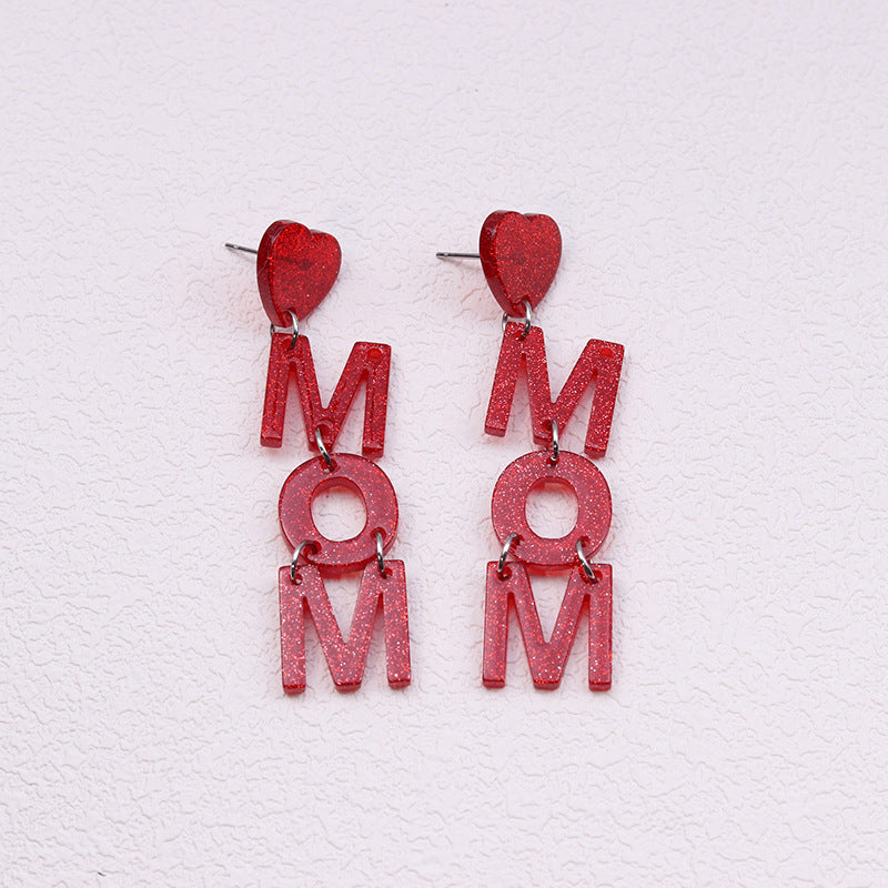 Wholesale Mother's Day Acrylic Printed Earrings