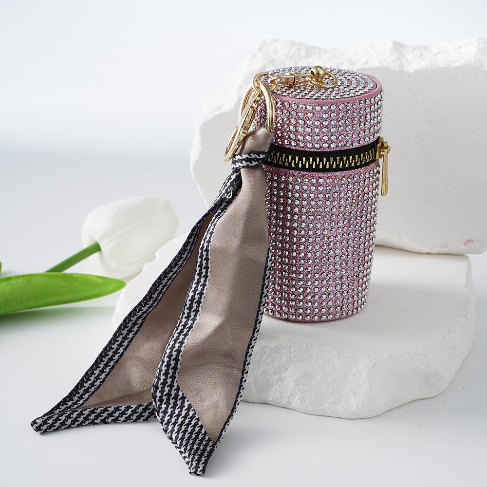 Wholesale Rhinestone Lipstick Bag Coin Purse Silk Scarf Keychain