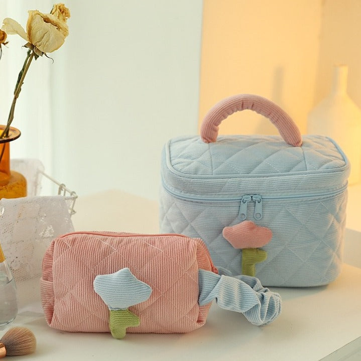 Wholesale Corduroy Cute Makeup Large Capacity Storage Bag
