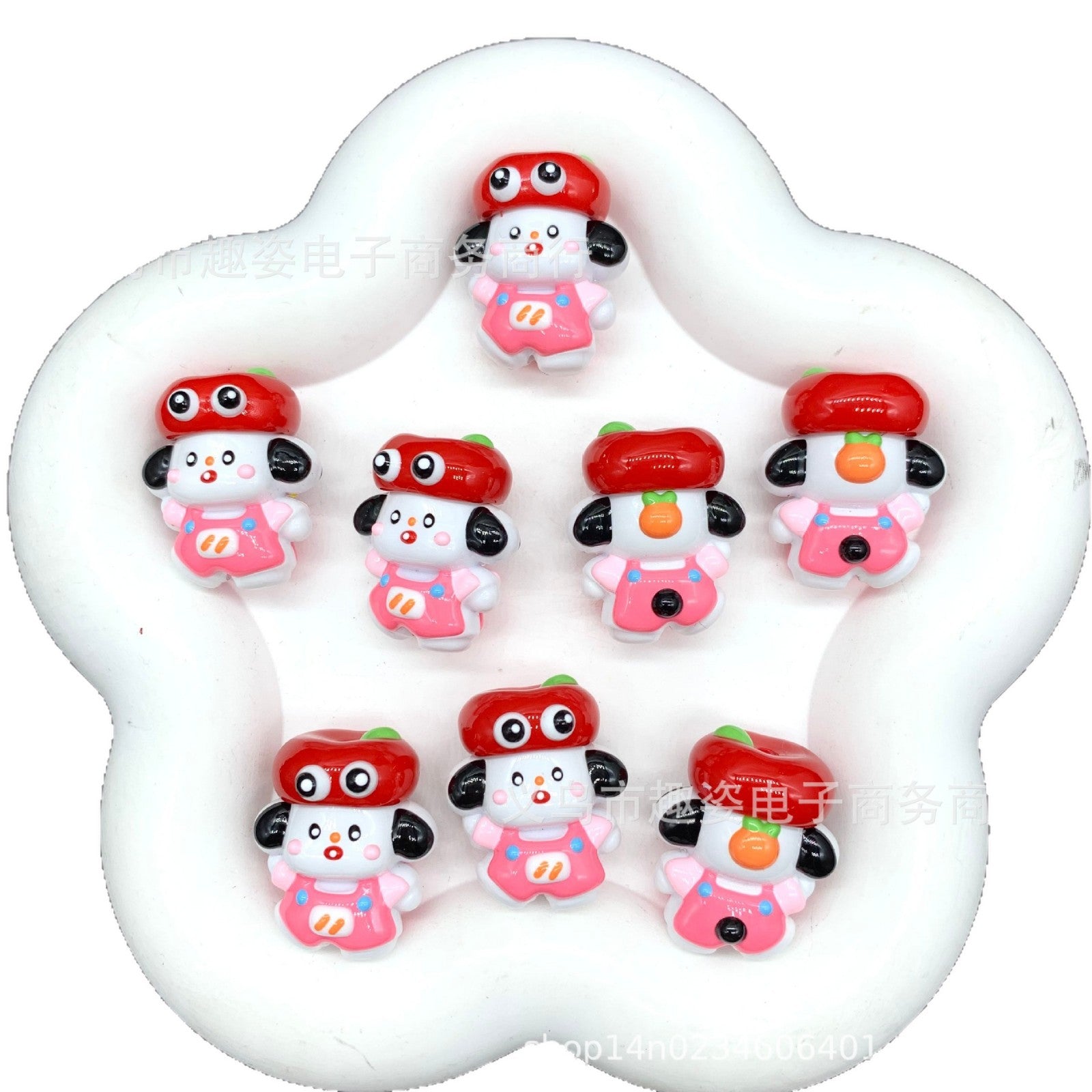 Wholesale 10pcs Cute cartoon dog Acrylic Beads