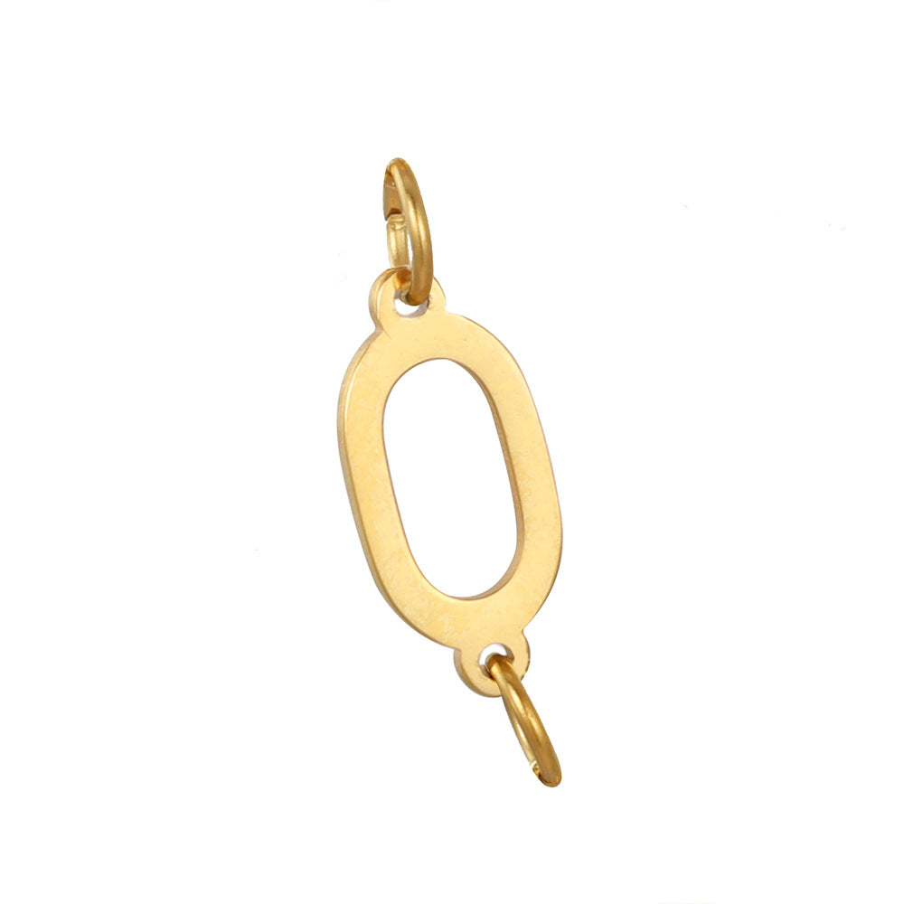 Wholesale 26 Alphabet Gold Up and Down Hole Stainless Steel Necklace