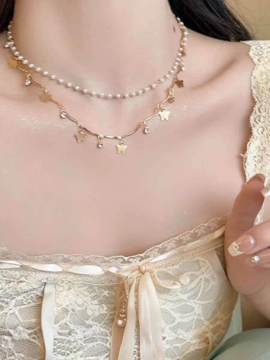 Wholesale Retro star double layer necklace clavicle chain