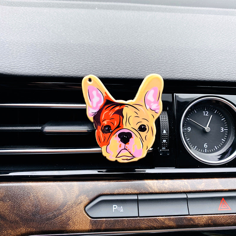 Wholesale Acrylic Bulldog Car Perfume Clip