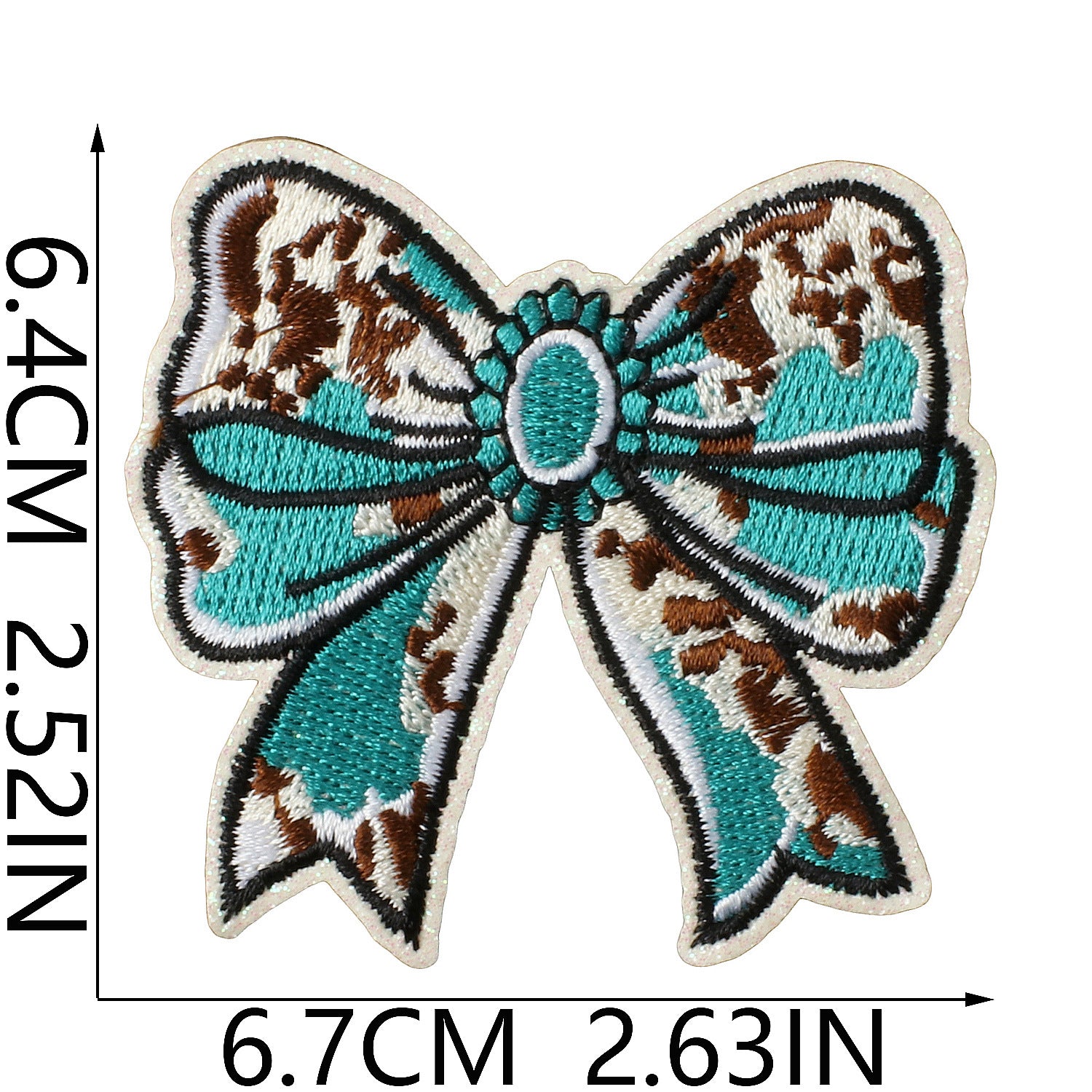 Wholesale Glitter Embroidered Fabric Patch Vintage American Retro Billiards Poker Cowboy Bow Flower Design For Clothing DIY Gift