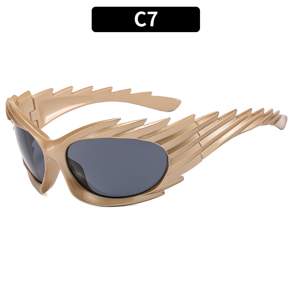 Gafas de sol de PC de erizo invertido y2k al por mayor