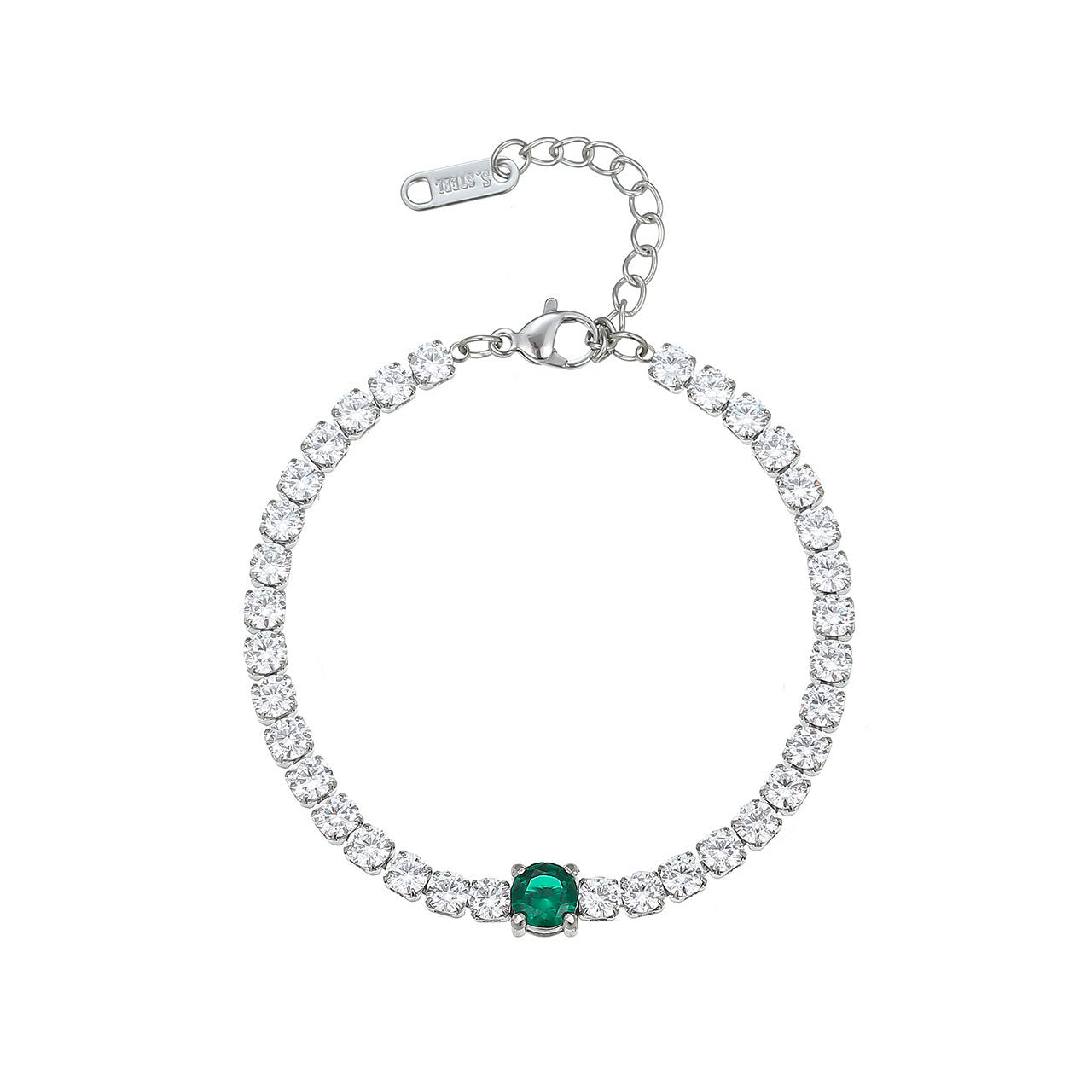 Wholesale Diamond-encrusted Geometric Titanium Steel Bracelet