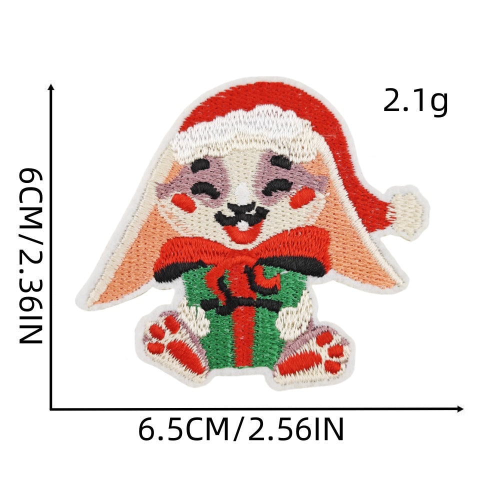 Wholesale 16Pcs Christmas Embroidered Patches Snowflake Cartoon Designs Sewing Craft Supply For Socks Decorative Gift Accessory