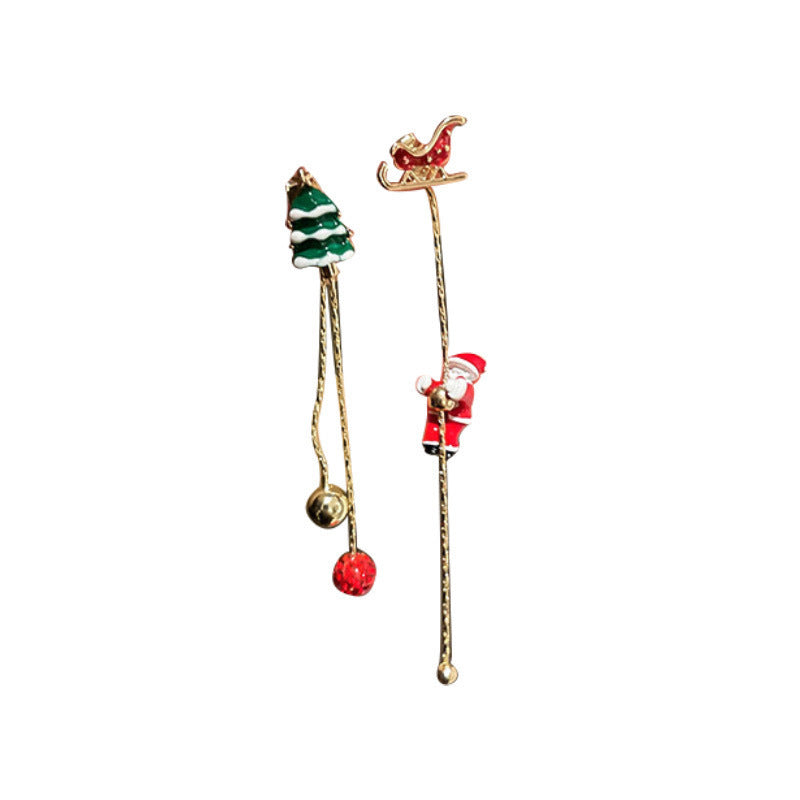 Wholesale Christmas Santa Claus Tassel Earrings Metal Earrings