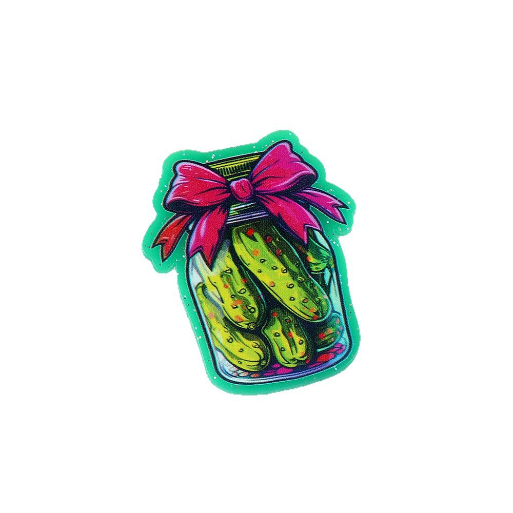 Wholesale  5pcs/pack  Cartoon bow heart ornament Acrylic Flatback