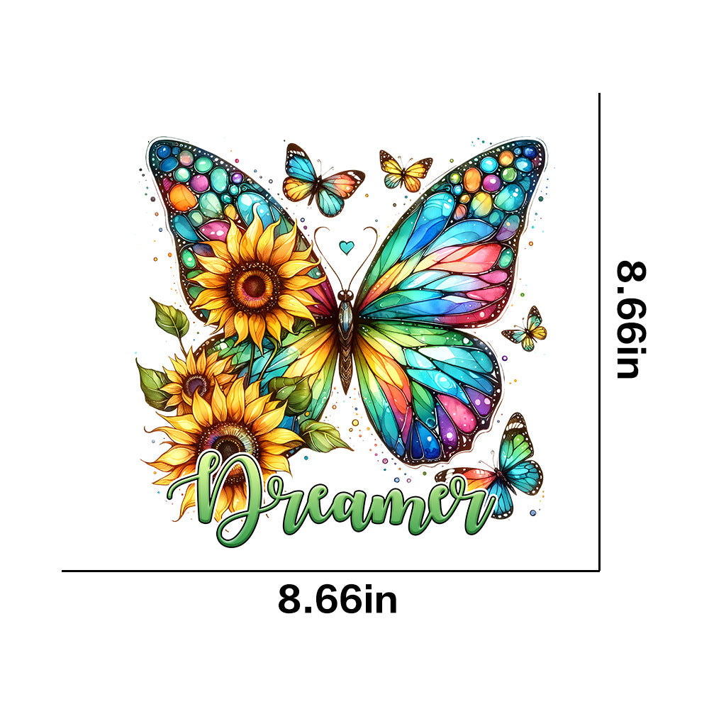 Wholesale 10pcs  color butterfly printing hot stamping  UV DTF Ready to Press Transfers Wraps