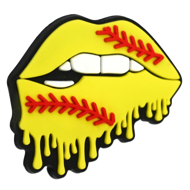 Wholesale Random 100pcs/pack PVC soft rubber perforated beaded accessories for ball sports series   Focal Beads