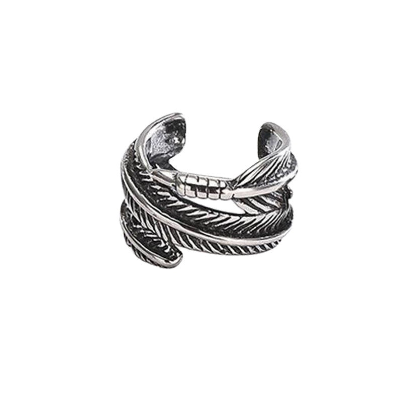 Wholesale Vintage Silver Feather No Ear Piercing Ear Bone Clip Earrings