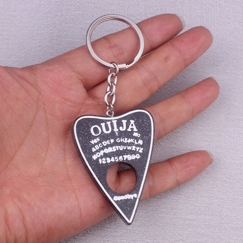 Wholesale Resin Heart-shaped Card Divination Fur Ball Keychain