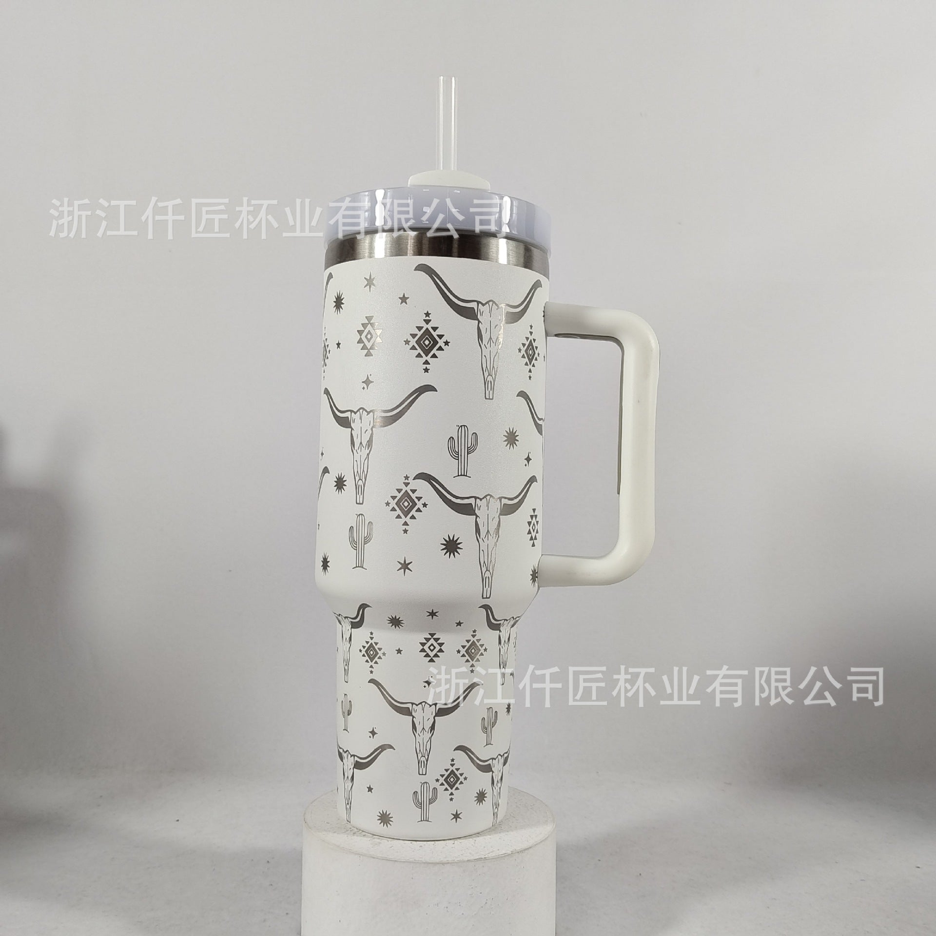 Wholesale Second Generation 40oz Handle Car Cup Laser Bull Head Stainless Steel Car Cooling Ice Cup