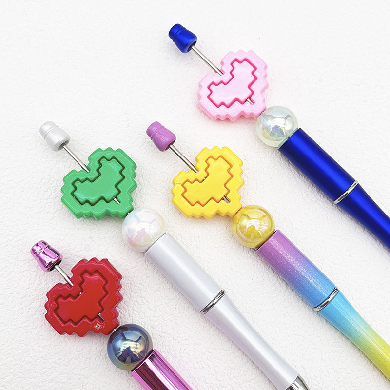 Wholesale Heart Shaped Hand Painted Beads Bottom Beads Diy Acrylic Beads