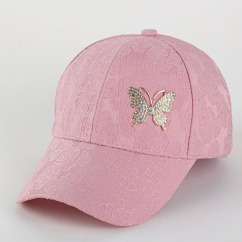 Wholesale Fabric Butterfly Rhinestone Lace Patterned Baseball Hats