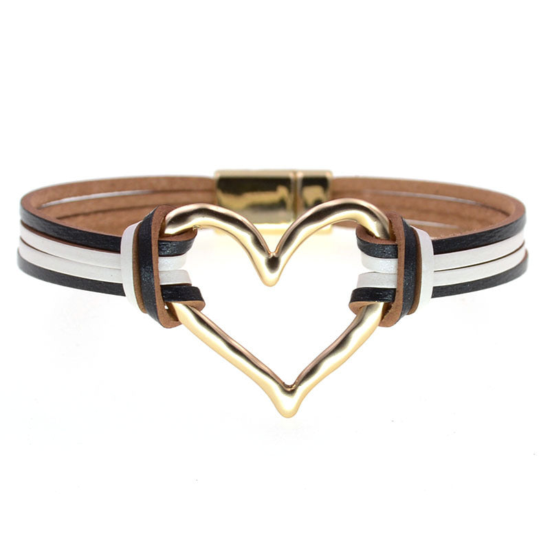 Wholesale Layered large heart-shaped women' s bracelet