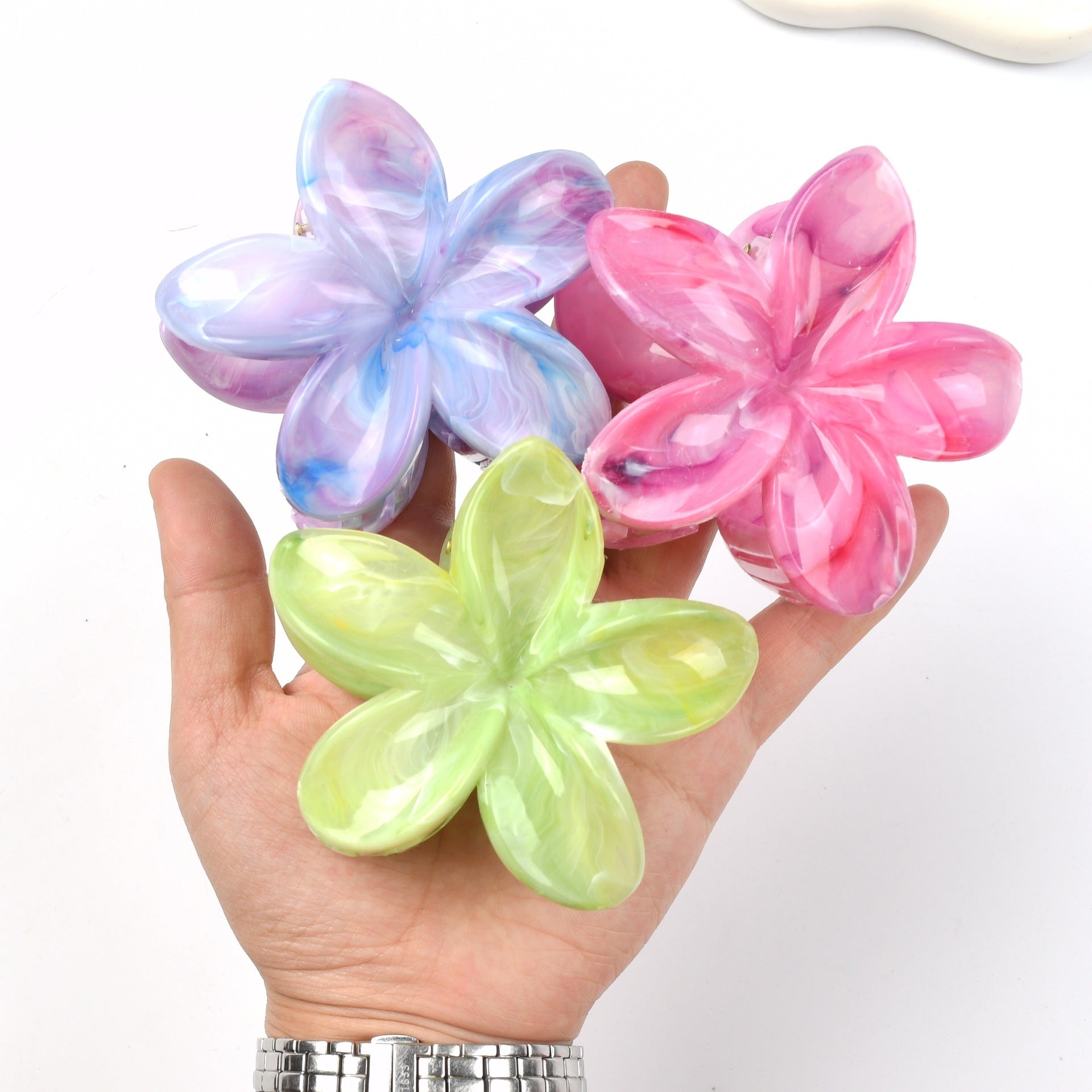 Wholesale plumeria flower bauhinia flower festival women's back head shark clip hair accessories