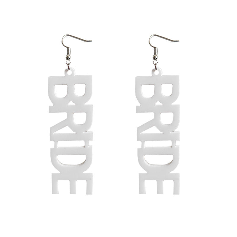 Wholesale 2pairs/pack Acrylic Shiny Alphabet Earrings