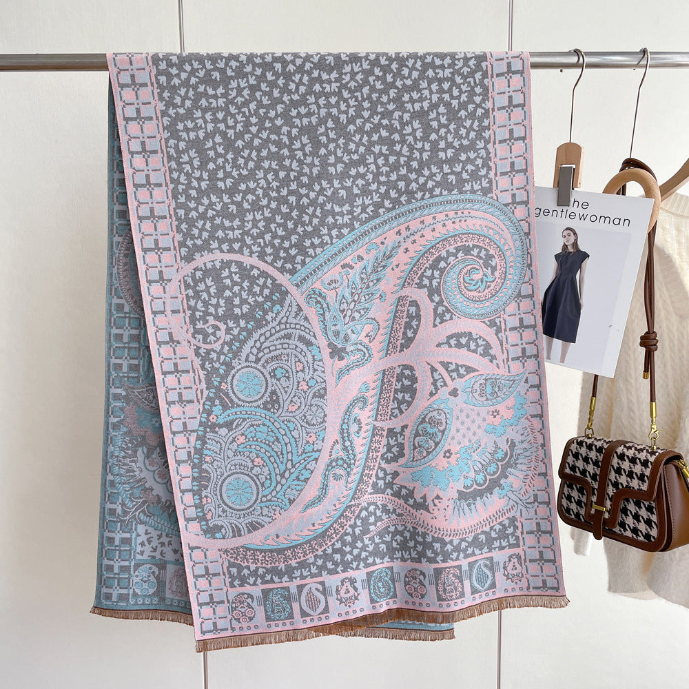 Wholesale Winter Cashmere Thickened Warm Tassel Scarves