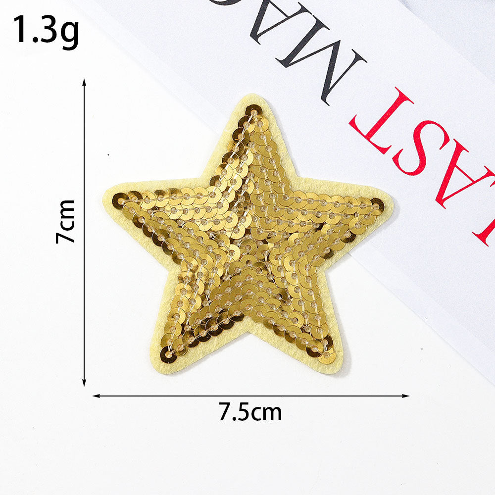 Wholesale Glitter sequined fabric patches,  multi-colored star DIY Patches