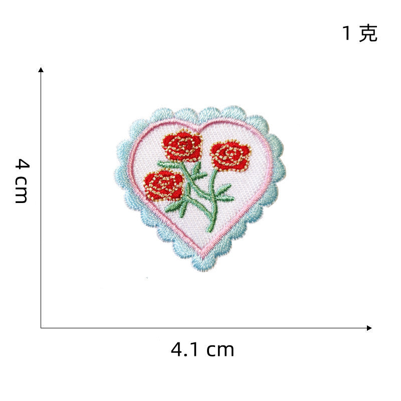 Wholesale DIY Embroidery Cloth Love Patch Fashion Flower Hat Clothes Patch FS