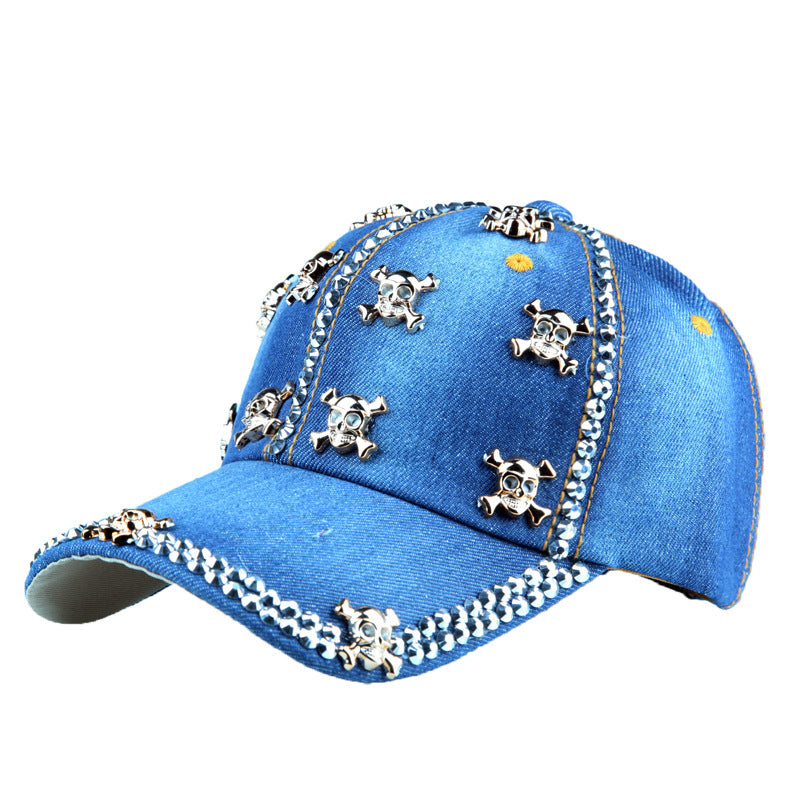 Wholesale Skull Diamond Denim Baseball Cap