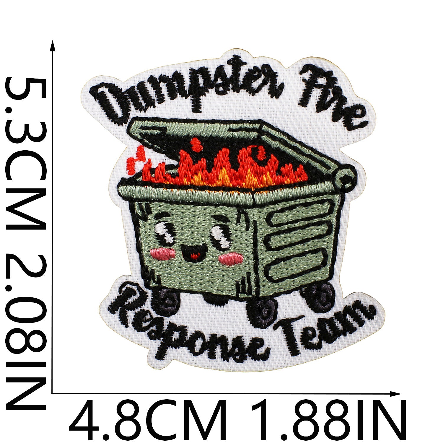 Wholesale Embroidered Polyester Patch Cartoon Box Flame English Letters Clothing Decorative Accent