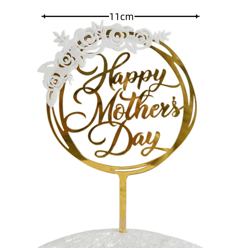 Wholesale10PCS/PACK Mother's Day Butterfly Flower Acrylic Cake Decoration