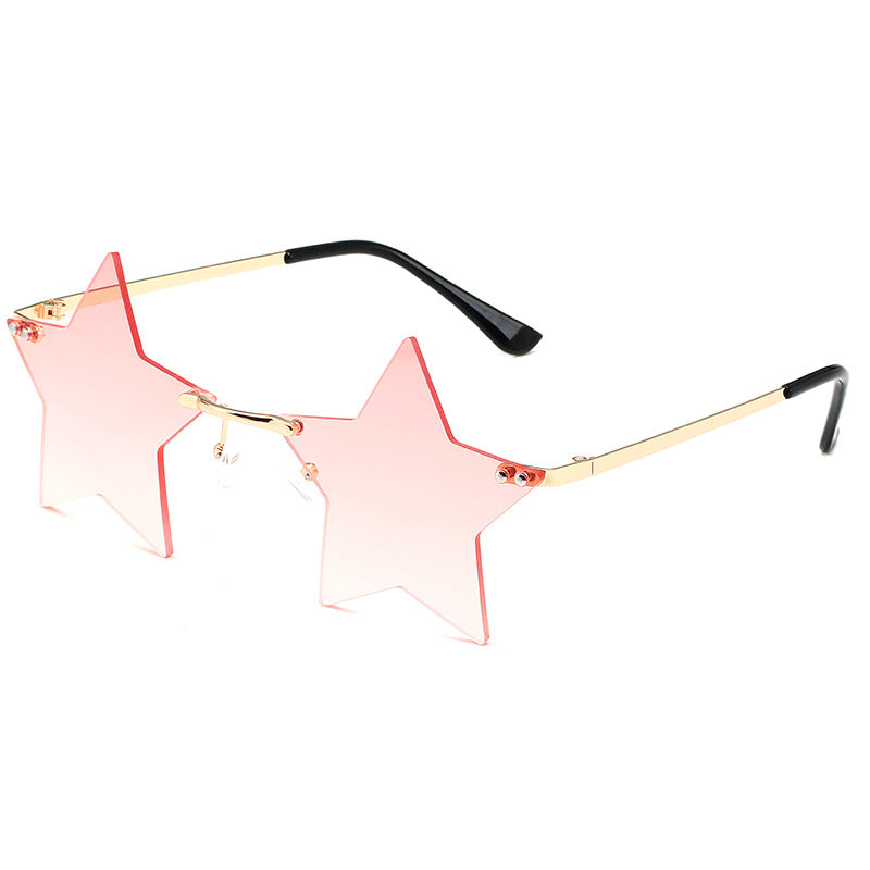 Wholesale PC Irregular Pentagram Frameless Sunglasses