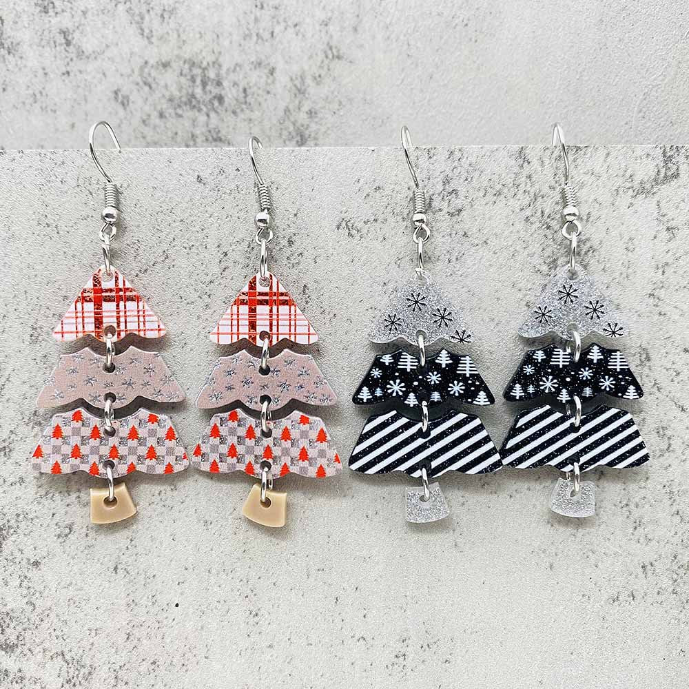 Wholesale New Christmas Earrings Stitched Acrylic Earrings Gift