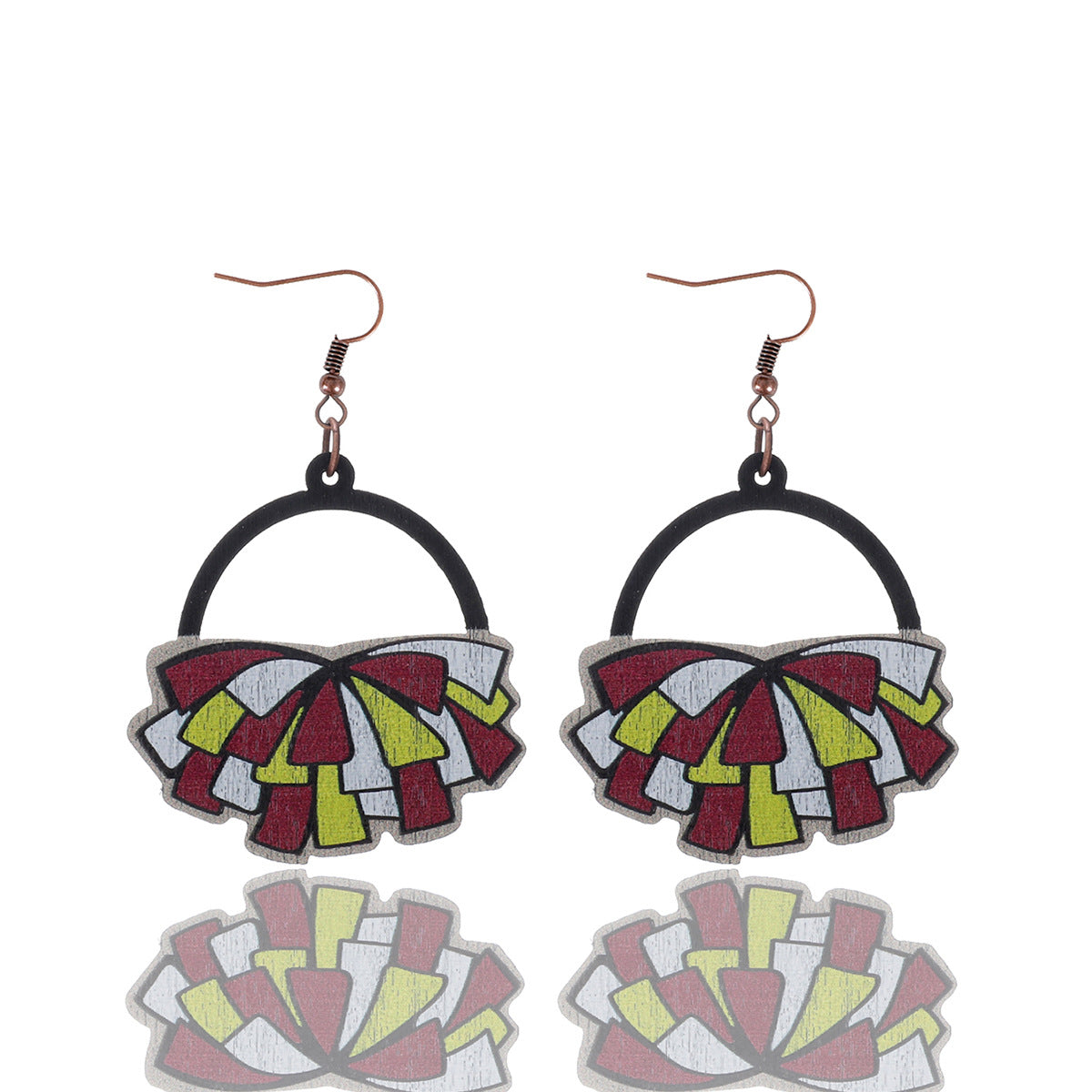 Wholesale Carnival Flower ribbon shape wooden earrings