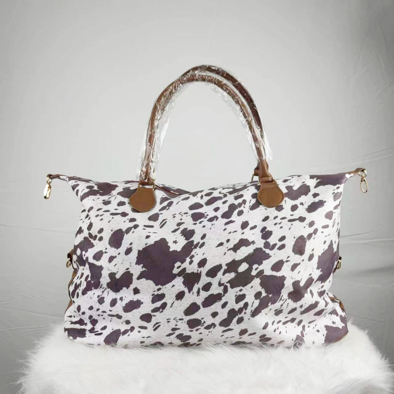 Wholesale Travel Tote Bag for Overnight Weekend Cow Bohemian Canvas Bag