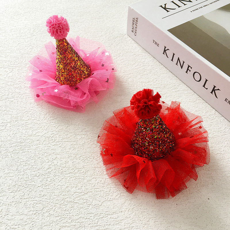 Wholesale Cute 3D Hat Hairpin Star Mesh Headdress