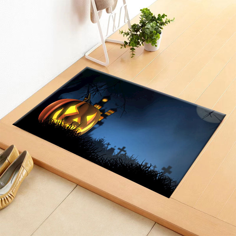Wholesale Halloween Horror Pumpkin Clown Polyester Foot Mats