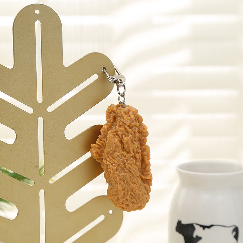 Simulación de PVC al por mayor Piernas de pollo frito nuggets de pollo frito llavero